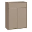 Alice Springs Shoe Cabinet - 2 Door - 1 Drawer - Compact - Taupe