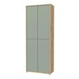 Alice Springs Shoe Cabinet - 4 Door - Artisan Oak and Sage Green