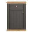 Pontypool Shoe Cabinet - 1 Door - 1 Drawer - Dark Grey and Light Oak