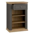 Pontypool Shoe Cabinet - 1 Door - 1 Drawer - Dark Grey and Light Oak