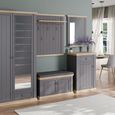 Pontypool Shoe Cabinet - 1 Door - 1 Drawer - Dark Grey and Light Oak