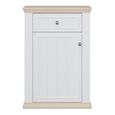 Pontypool Shoe Cabinet - 1 Door - 1 Drawer - White and Riva Oak