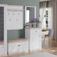 Pontypool Shoe Cabinet - 1 Door - 1 Drawer - White and Riva Oak