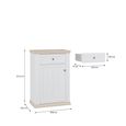 Pontypool Shoe Cabinet - 1 Door - 1 Drawer - White and Riva Oak