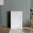 Pontypool Shoe Cabinet - 1 Door - 1 Drawer - White and Riva Oak