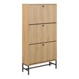 Albany Oak Ribbed 3 Dwawer Shoe Cabinet