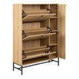 Albany Oak Ribbed 4 Door Shoe Cabinet