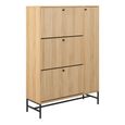 Albany Oak Ribbed 4 Door Shoe Cabinet
