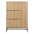 Albany Oak Ribbed 4 Door Shoe Cabinet