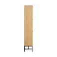 Albany Shoe Cabinet - Flip Down - 3 Door - Ribbed Oak