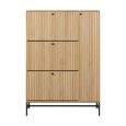 Albany Shoe Cabinet - Flip Down - 4 Door - Ribbed Oak