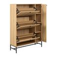 Albany Shoe Cabinet - Flip Down - 4 Door - Ribbed Oak