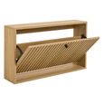 Albany Shoe Cabinet - Wall Mounted - Ribbed Oak