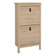 Barcelona Jackson Hickory Oak 2 Door Shoe Cabinet