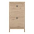 Barcelona Jackson Hickory Oak 2 Door Shoe Cabinet