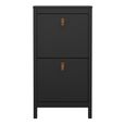 Barcelona Matt Black 2 Door Shoe Cabinet