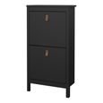 Barcelona Matt Black 2 Door Shoe Cabinet