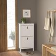 Barcelona White 2 Door Shoe Cabinet