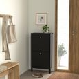 Madrid Black 2 Drawer Door Shoe Cabinet