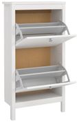 Madrid White 2 Drawer Door Shoe Cabinet