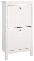 Madrid White 2 Drawer Door Shoe Cabinet