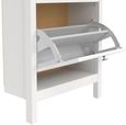 Madrid White 2 Drawer Door Shoe Cabinet