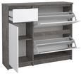 Naia Concrete Effect and White Gloss 2 Door 2 Drawer Shoe Cabinet