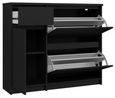 Naia Matt Black 2 Door 2 Drawer Shoe Cabinet