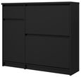 Naia Matt Black 2 Door 2 Drawer Shoe Cabinet