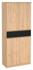 Naia Oak and Black Large Shoe Cupboard