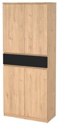 Naia Oak and Black Large Shoe Cupboard