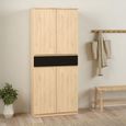 Naia Oak and Black Large Shoe Cupboard