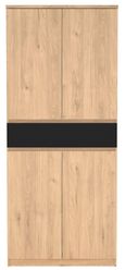 Naia Oak and Black Large Shoe Cupboard