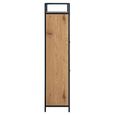 Seaford Shoe Cabinet - Flip Down - 3 Door - Oak and Black Metal