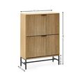 Sia Shoe Cabinet - 2 Door - Flip Down - Ribbed - Oak