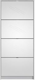 White 4 Mirror Drawer Shoe Cabinet