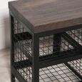 Shoe Rack Bench - Wooden Top and Black Metal