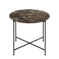 Avila Side Table - Large - Round - Brown Marble