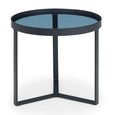 Loft Lamp Table - Round - Smoked Glass Top