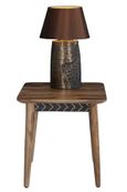 Clearance - Luxuria Sheesham Wood Square End Table with Black Geometric Trim - Brand New Item