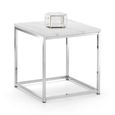Scala Lamp Table - Square - White Marble Effect and Chrome