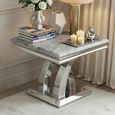 Lisbon Grey Marble and Chrome Square Lamp Table