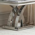 Lisbon Grey Marble and Chrome Square Lamp Table