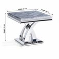 Lisbon Grey Marble and Chrome Square Lamp Table