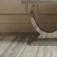 Glacier Grey Marble and Chrome Square Side Table