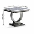 Glacier Grey Marble and Chrome Square Side Table