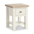 Modern Lamp Table - 1 Drawer - Square - White Painted