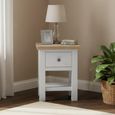 Modern Lamp Table - 1 Drawer - Square - Grey Painted