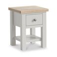 Modern Lamp Table - 1 Drawer - Square - Grey Painted