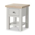 Modern Lamp Table - 1 Drawer - Square - Grey Painted
